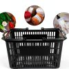 Healifty Plastic Shopping Basket Dark Grey 39x29x20 cm Retail Basket-6