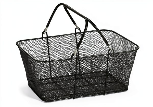 Store Supply Warehouse Black Mesh Basket Kit with Stand 17x12x7-1