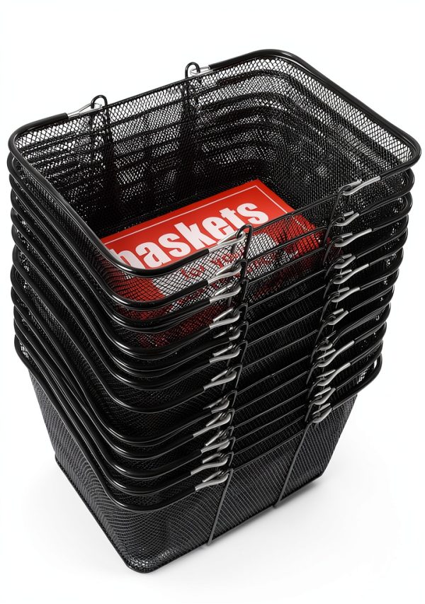 Shopping Basket DEIGEHJRE Rectangular Metal Set 12 pcs Galvanized-0