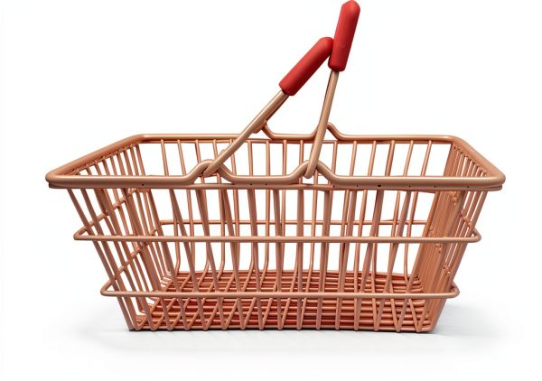 Gsycle Pink Iron Storage Basket Round Modern Design-0