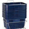 Store Supply Warehouse Blue Mini Shopping Basket Set with Sturdy Stand-6