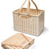 MNKXL White Collapsible Shopping Basket 18L Rectangular Modern Plastic-1