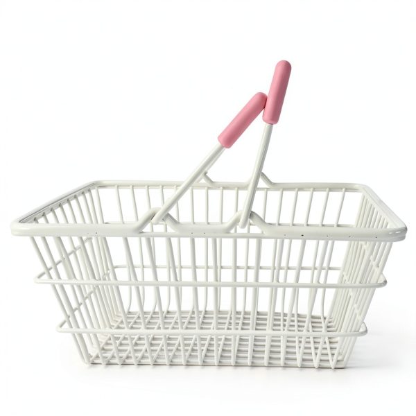 Gsycle Pink Iron Storage Basket Round Modern Design-8