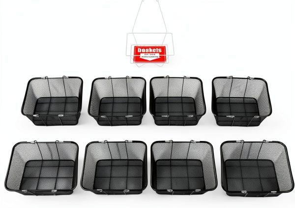 Shopping Basket DEIGEHJRE Rectangular Metal Set 12 pcs Galvanized-4