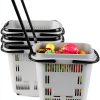 Retail Shopping Basket 4‑Piece Plastic with Wheels by Innouse-3