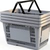 Shopping Basket 28L Gray 4-Pack by Morcte with Foldable Handles-6