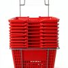 Only Hangers Red Plastic Retail Shopping Basket Set with Metal Stand-0