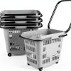 Retail Shopping Basket 4‑Piece Plastic with Wheels by Innouse-0