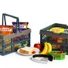 Collapsible Plastic Storage Bin Senhuok Blue Grey Border 2 Piece Set-6