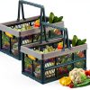 Collapsible Plastic Storage Bin Senhuok Blue Grey Border 2 Piece Set-0