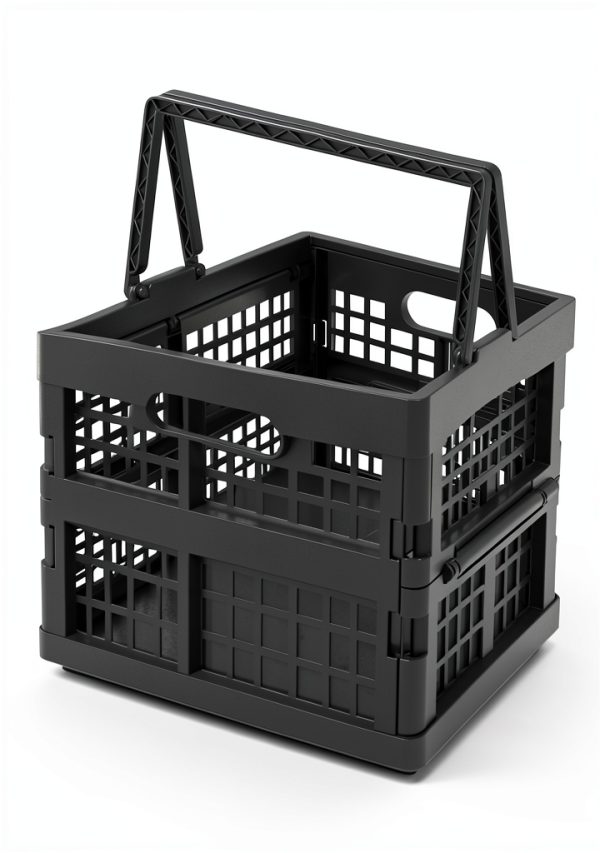 Zopnny Foldable Plastic Grocery Basket Set 2 Pieces 13.78x10.63x7.48-2
