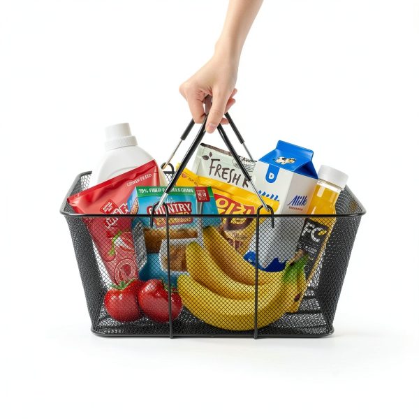 Shopping Basket DEIGEHJRE Rectangular Metal Set 12 pcs Galvanized-6