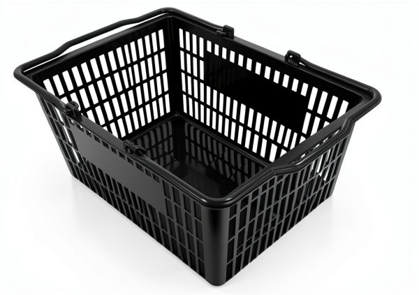 Healifty Plastic Shopping Basket Dark Grey 39x29x20 cm Retail Basket-7