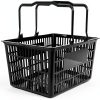 Healifty Plastic Shopping Basket Dark Grey 39x29x20 cm Retail Basket-0