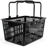Healifty Plastic Shopping Basket Dark Grey 39x29x20 cm Retail Basket-0