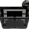 FAHKNS Plastic Shopping Basket 12pcs Black Retail with Flat Handles-1