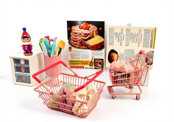 Gsycle Pink Iron Storage Basket Round Modern Design-2