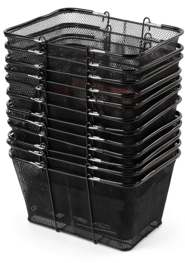 Shopping Basket DEIGEHJRE Rectangular Metal Set 12 pcs Galvanized-1