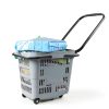 50 Liter Plastic Shopping Basket 4 Pack Gray Kekow Wheels Long Handle-4
