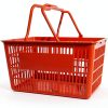 Only Hangers Red Plastic Retail Shopping Basket Set with Metal Stand-1