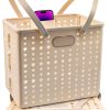 MNKXL White Collapsible Shopping Basket 18L Rectangular Modern Plastic-0