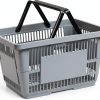 Shopping Basket 28L Gray 4-Pack by Morcte with Foldable Handles-1