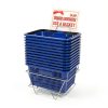 Store Supply Warehouse Blue Mini Shopping Basket Set with Sturdy Stand-0