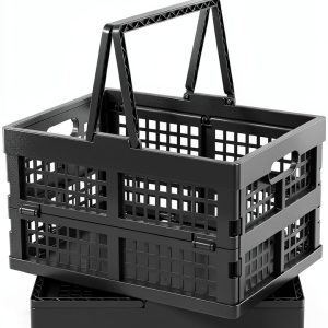 Zopnny Foldable Plastic Grocery Basket Set 2 Pieces 13.78x10.63x7.48-0