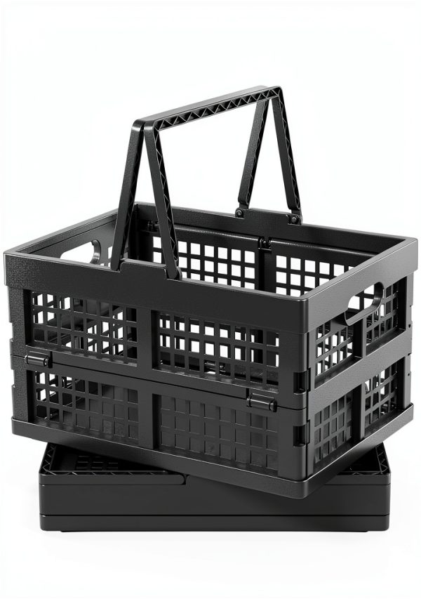 Zopnny Foldable Plastic Grocery Basket Set 2 Pieces 13.78x10.63x7.48-0