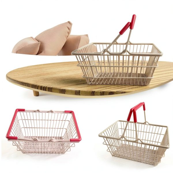 Gsycle Pink Iron Storage Basket Round Modern Design-3