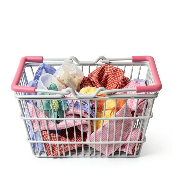 Gsycle Pink Iron Storage Basket Round Modern Design-7