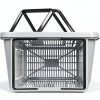Shopping Basket 28L Gray 4-Pack by Morcte with Foldable Handles-2