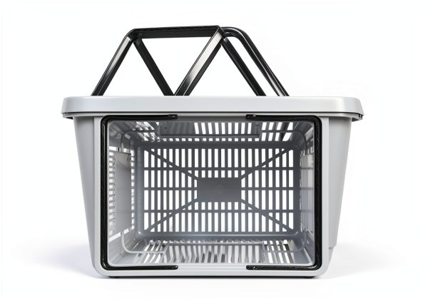 Shopping Basket 28L Gray 4-Pack by Morcte with Foldable Handles-2
