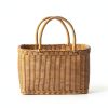 Shapeazy Rustic Plastic Woven Market Basket Brown Rectangular 7.9"-2