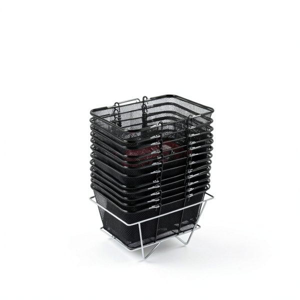 Shopping Basket DEIGEHJRE Rectangular Metal Set 12 pcs Galvanized-5