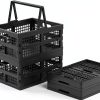 Zopnny Foldable Plastic Grocery Basket Set 2 Pieces 13.78x10.63x7.48-3
