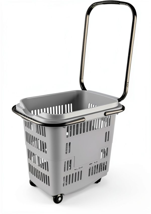 Retail Shopping Basket 4‑Piece Plastic with Wheels by Innouse-2