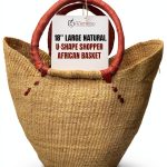 African Shopping Basket Africa Heartwood Project Leather Handle-0