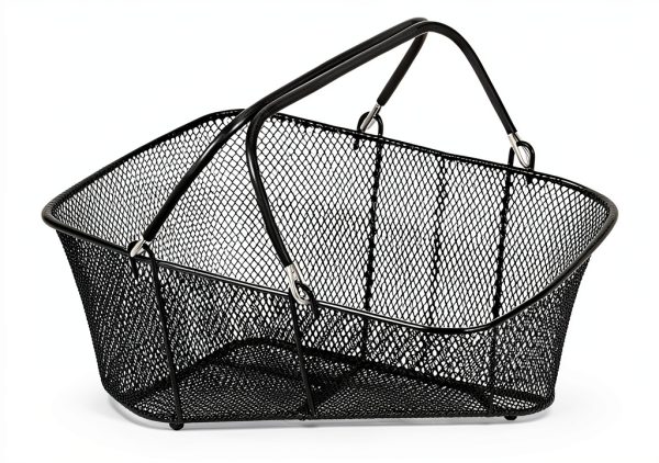 Mophorn 12PCS Shopping Baskets with Handles, Black Metal Shopping Basket, Portable Wire Shopping Basket, Black Wire Mesh shopping Basket Set for Stores Shopping-2