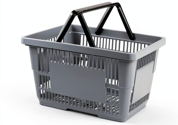 Zerdyne 4 piece 28L Gray Plastic Shopping Basket Durable 18.7 L-1