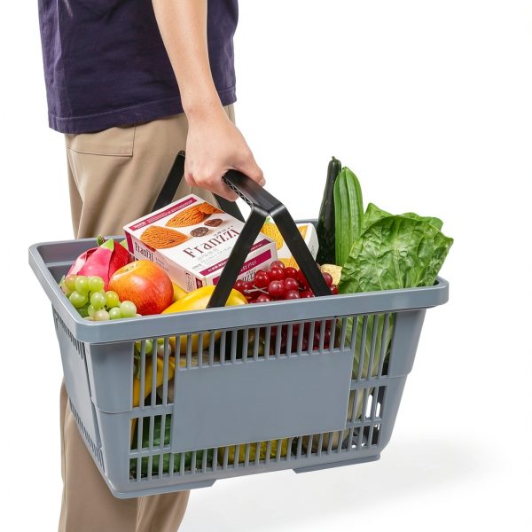 Zerdyne 4 piece 28L Gray Plastic Shopping Basket Durable 18.7 L-3