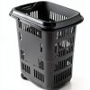 50 Liter Plastic Shopping Basket with Wheels, 4 Pack Large Rolling Baskets for Groceries, Gray-3