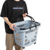 50 Liter Plastic Shopping Basket with Wheels, 4 Pack Large Rolling Baskets for Groceries, Gray-5