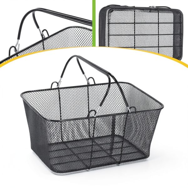 Shopping Baskets Remerry 20pcs 22L Black Metal Wire Cart-2