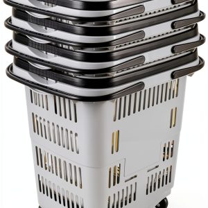 Shopping Cart Callyne 4-PCS 50L Gray Plastic Set with Long Pull Handle-0