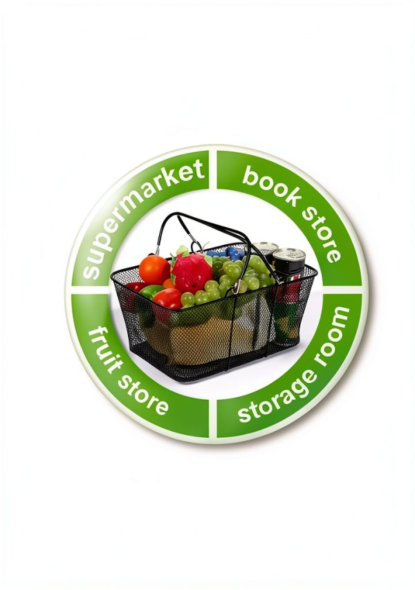 Shopping Baskets Remerry 20pcs 22L Black Metal Wire Cart-1