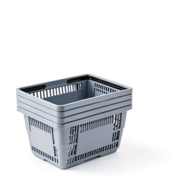 Zerdyne 4 piece 28L Gray Plastic Shopping Basket Durable 18.7 L-4