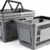 Zerdyne 4 piece 28L Gray Plastic Shopping Basket Durable 18.7 L-0