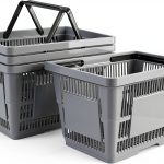 Zerdyne 4 piece 28L Gray Plastic Shopping Basket Durable 18.7 L-0