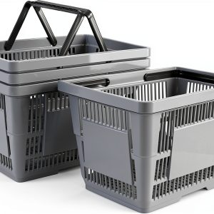 Zerdyne 4 piece 28L Gray Plastic Shopping Basket Durable 18.7 L-0